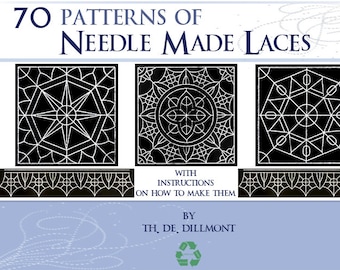 70 PATTERNS for NEEDLE Made LACES including Instructions on How To Make Them 64 pages Printable Instant Download