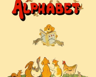 FRENCH Children's ILLUSTRATED ALPHABET Colorful Book 47 Pages Printable or Read on Your iPad or Tablet Instant Download