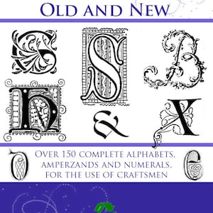 150 ALPHABETS Old and New Rare Illustrated Reference Book For Crafts People 239 Pages Printable or read on your Tablet Instant Download