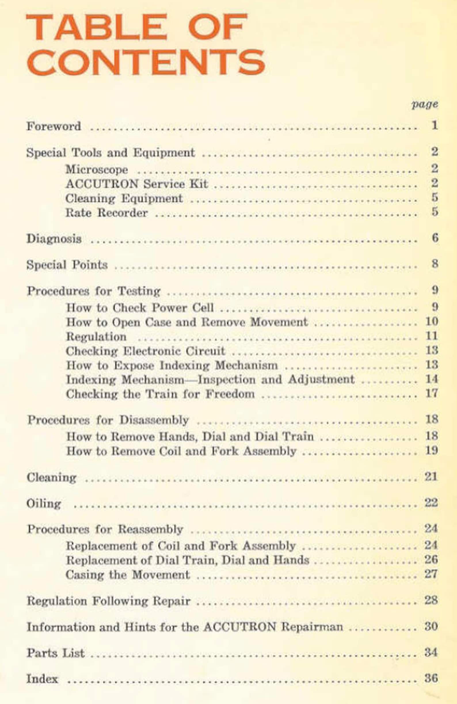 Bulova ACCUTRON 214 Movement SERVICE MANUAL 39 Pages Step By | Etsy