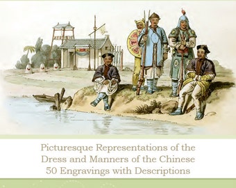 The Costumes of 1814 China 50 Coloured Engravings illustrations with Descriptions Scrapbooking Collage Printable Instant Digital Download