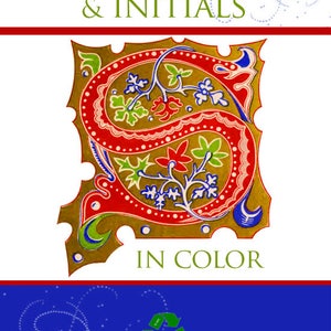 MEDIAEVAL ALPHABETS and INITIALS In Color Rare Book with 28 Pgs of Illustrations For Crafts People and Designers Printable Instant Download