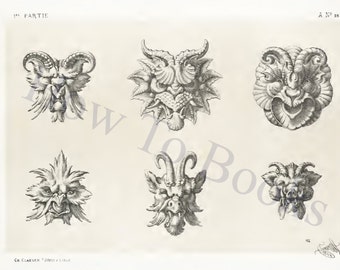 希少な19世紀フランスの装飾と装飾の本。200種類以上の