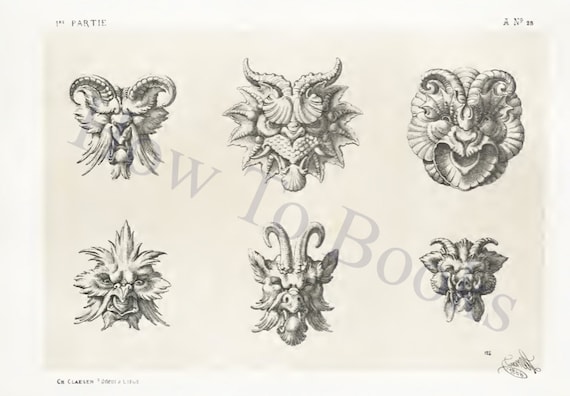 RARE 19thc French Decoration and Ornamentation Book Over 200