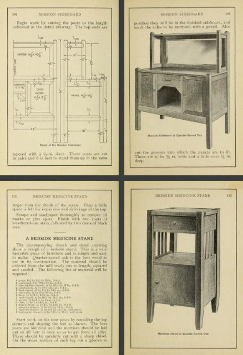 How To Make MISSION FURNITURE Rare illustrated Book with 30 PATTERNS Instructions 119pgs Printable or Read on Your Tablet Instant Download image 2