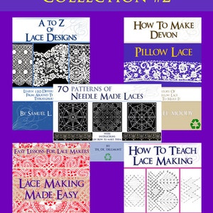 Special Collection 5 x RARE Vintage How To Make LACE PATTERN Books ~ Lessons Patterns and Designs Printable or use eReader Instant Download