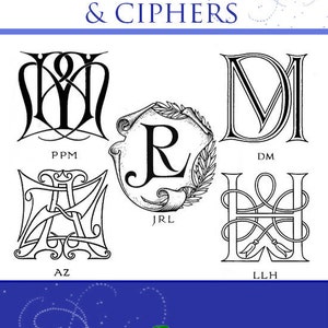 1200 MONOGRAMS & CIPHERS 152 Pages Printable Pattern Book for Embroidery ~ Scrapbookers ~ Illustrators ~ Designers ~ Instant Download