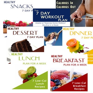 7 Day WEIGHT LOSS Plans with REVIEWS all Meal and Snack Recipes Workout Plans Weight Loss Tips for each day of the week See 1 Sample of each
