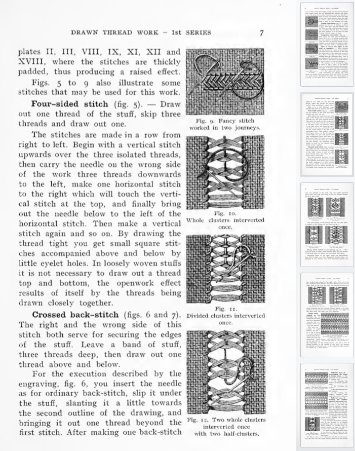 Drawn Thread Work EMBROIDERY PATTERNS Designs Stitches | Etsy