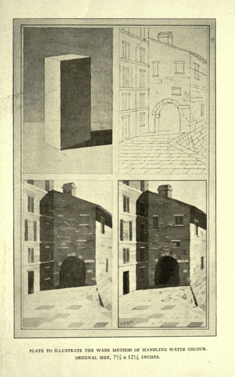 The WATERCOLOUR WASH METHOD Rare Old Illustrated Instructional Short How To Guide 16 pages Printable or Read on Your Tablet Instant Download image 3