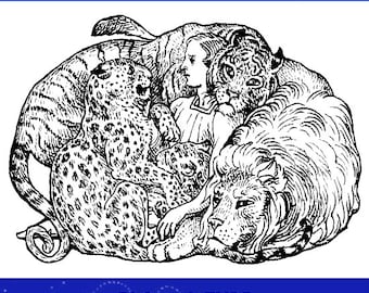 62 WILD ANIMAL DRAWINGS Scenes of Animal Life and Character Printable Great ClipArt for Scrapbooking or Art Works Instant Digital Download