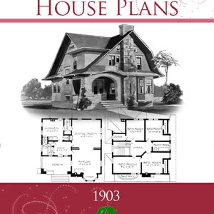100 AMERICAN HOUSE PLANS and Architectural Home Designs 1903 Printable 256 Pages Illustrated Read On Your iPad or Tablet Instant Download