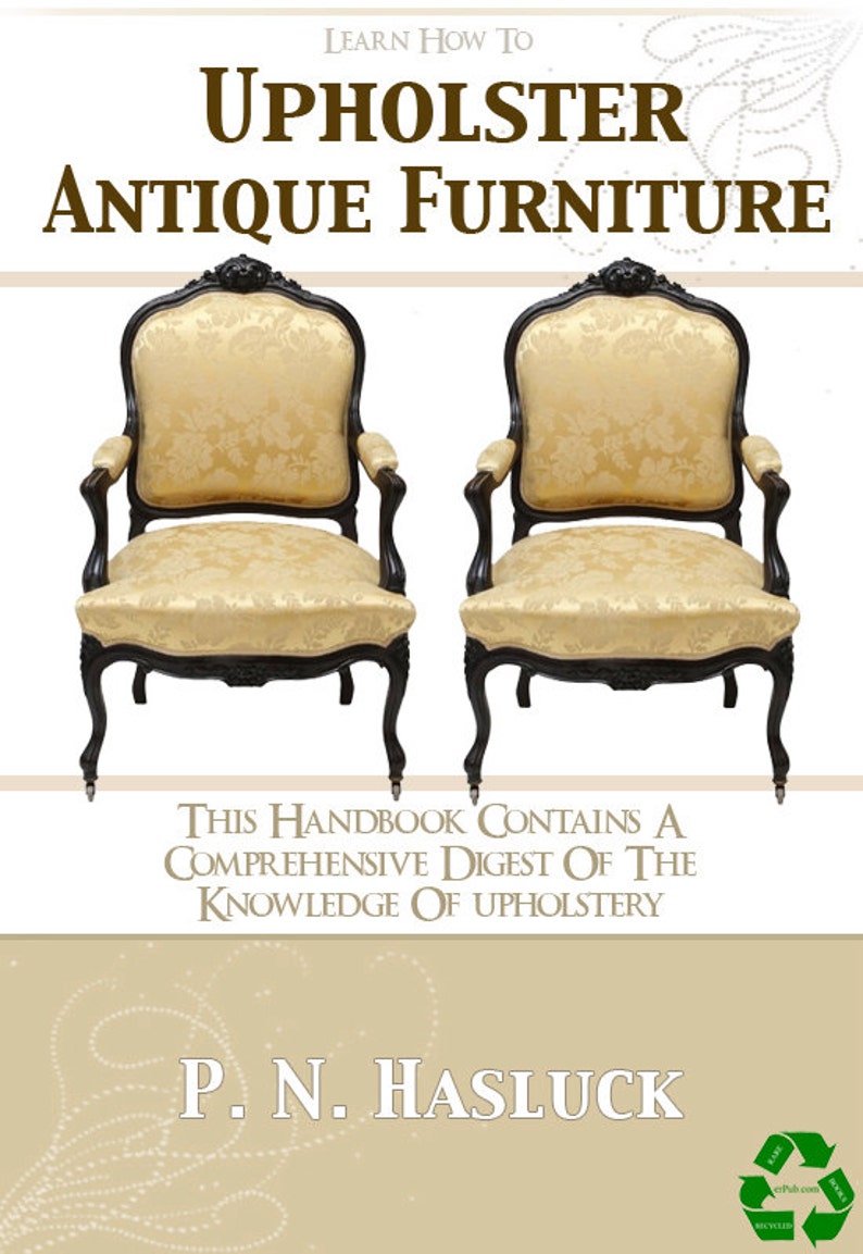 Learn How to Upholster Antique Furniture Rare Illustrated Book Etsy