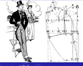 Design Your Own Clothes Art Deco MENS TAILORING Tutorial Formal Wear Tuxedos Vests Coats 130 Diagram Sewing PATTERNS 238pgs Instant Download