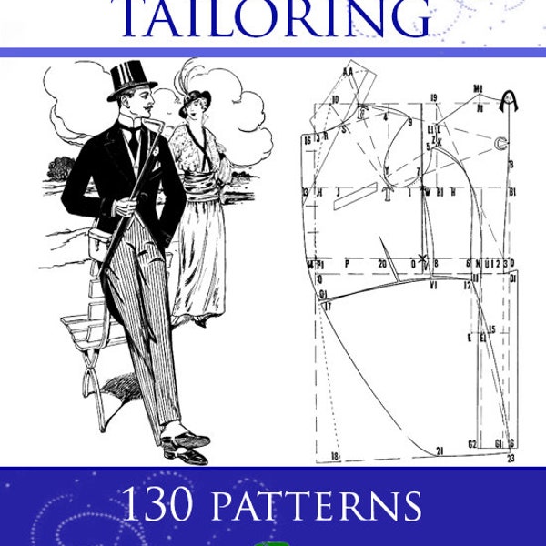 Design Your Own Clothes Art Deco MENS TAILORING Tutorial Formal Wear Tuxedos Vests Coats 130 Diagram Sewing PATTERNS 238pgs Instant Download