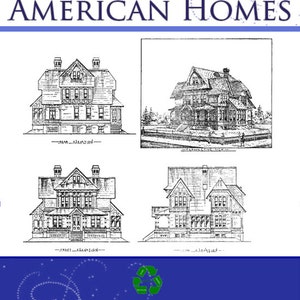 50 Victorian American Architecture House Designs & Plans with Prices 100 Printable Pages or Read on Your Tablet or Computer Instant Download