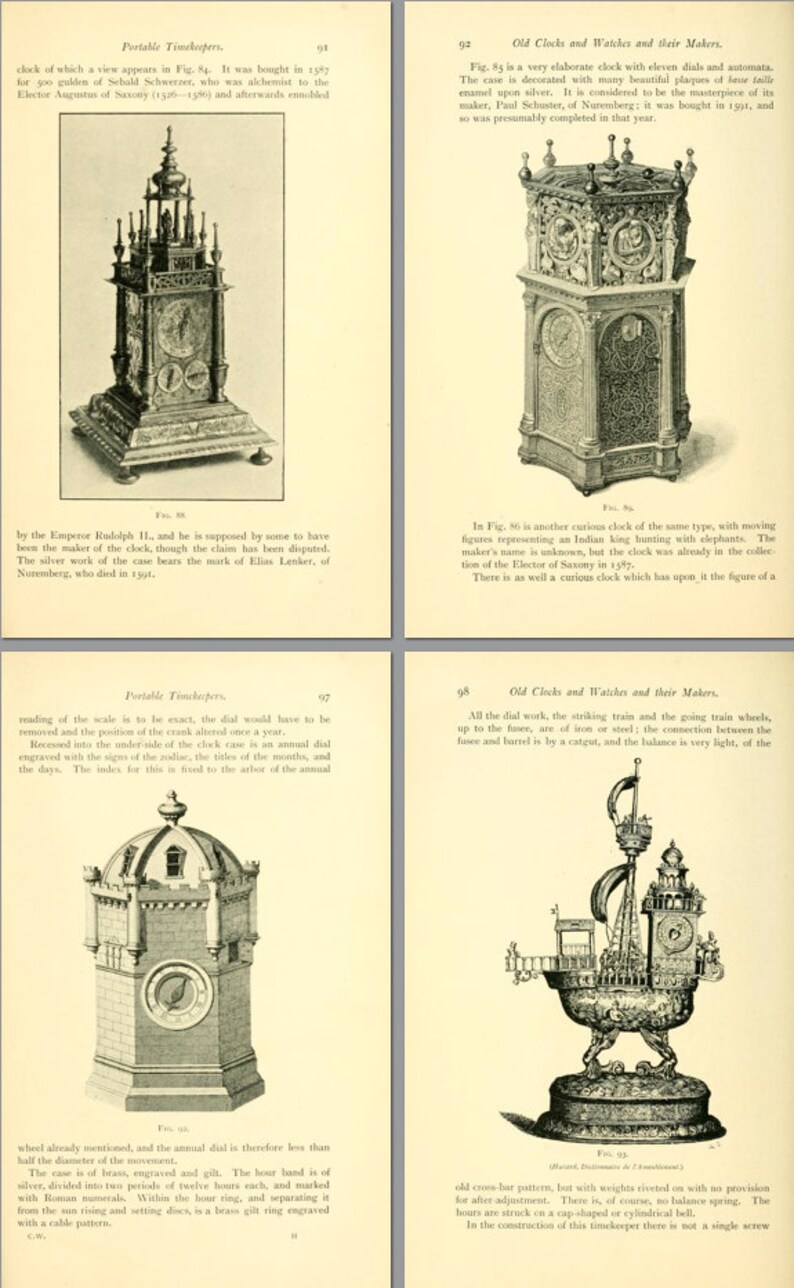 The HISTORY of CLOCKS and WATCHES 400 Illustrations 8000 Etsy