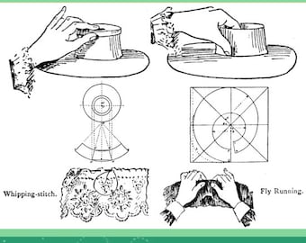 MILLINERY ~ THEORETICAL and PRACTICAL Illustrated Simple and Concise Instructions For Mastering The Art of Millinery 163pgs Instant Download