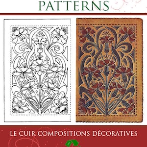 200 Art Nouveau LEATHER WORK PATTERNS 149 Pages Printable Read on Your iPad or Tablet Instant Download