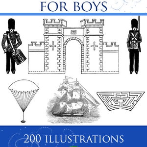 Illustrated How To MAKE TOYS For BOYS Instructions on Vintage Home Made Toys For Boys Rare 1881 Book 204 pages Printable Instant Download