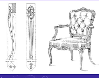 FURNITURE DESIGNING and DRAUGHTING Rare illustrated Book with Methods of Construction and Dimensions 85 pages Printable Instant Download