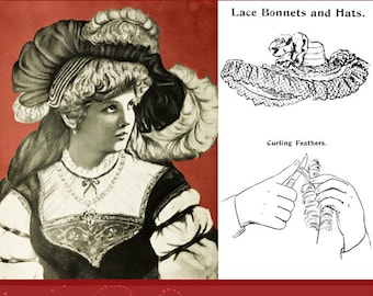 LEARN MILLINERY At HOME Learn How To Make Your Own Hats and Bonnets with this Rare Old Illustrated Instruction Book 70pages Instant Download