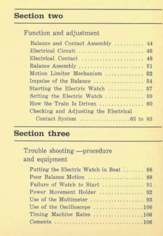 HAMILTON ELECTRIC WATCH Movement Service Manual 58 Pages Step by