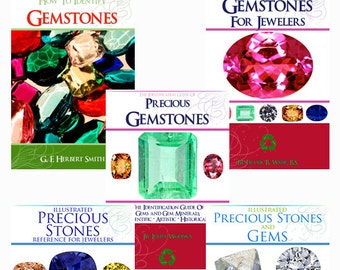 New Collection of 5 x RARE GEMSTONES and Semi Precious Gems Books ~ Illustrated Identify Cutting Instant Download