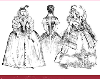 CORSETS and CRINOLINES An 1868 Book Of Modes & Costumes 54 Full Page Images Perfect for Costume Designers Printable 181pgs Instant Download