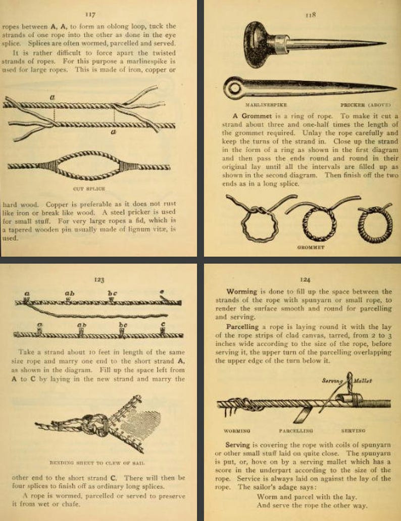KNOTS FOR SAILORS A Study of Marlinespike Seamanship 161 Pages Etsy