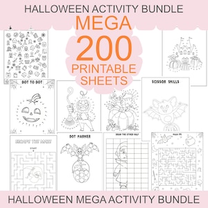 FAIRE UNE OFFRE ~ Méga lot d'activités d'Halloween, 200 pages d'activités d'Halloween, feuilles d'activités imprimables pour la fête d'Halloween, téléchargement immédiat