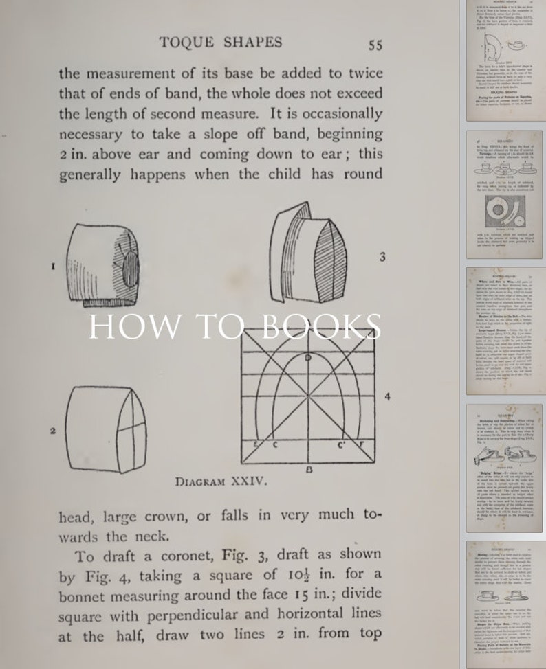 MILLINERY ~ THEORETICAL and PRACTICAL Illustrated Simple and Concise Instructions For Mastering The Art of Millinery 163pgs Instant Download