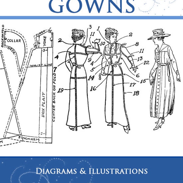 How To Make DESIGNER GOWNS At Home Old Instruction Book on Designing Vintage Costume Dresses Printable or Read on Your iPad Instant Download