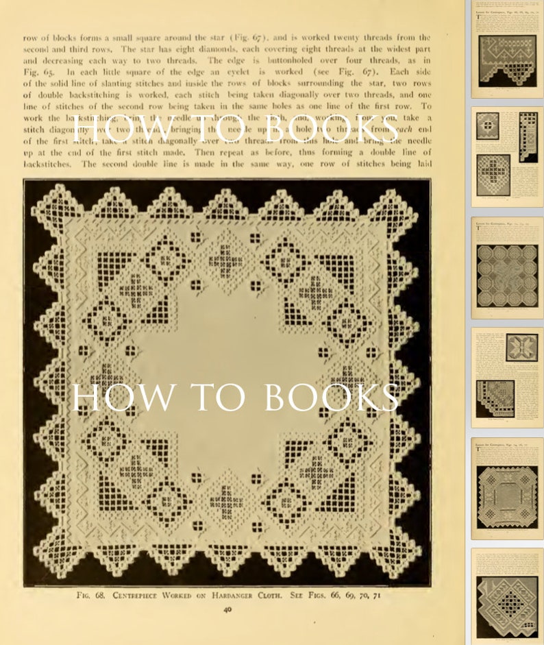 Hardanger Pattern Books HARDANGER EMBROIDERY Stitches and Lessons Drawn Thread Work Designs ...