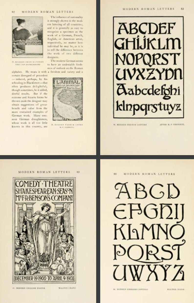 GUIDE to LETTERS & LETTERING Rare Illustrated Reference Book for Crafts ...