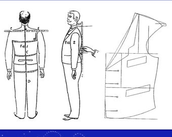 How To Draft GENTLEMEN'S GARMENTS Design Your Own Victorian Mens Clothes Sewing PATTERNS and Instructions 48pages Printable Instant Download