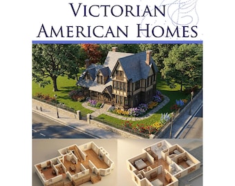 50 Victorian American Architecture House Designs & Plans with Prices 100 Printable Pages or Read on Your Tablet or Computer Instant Download