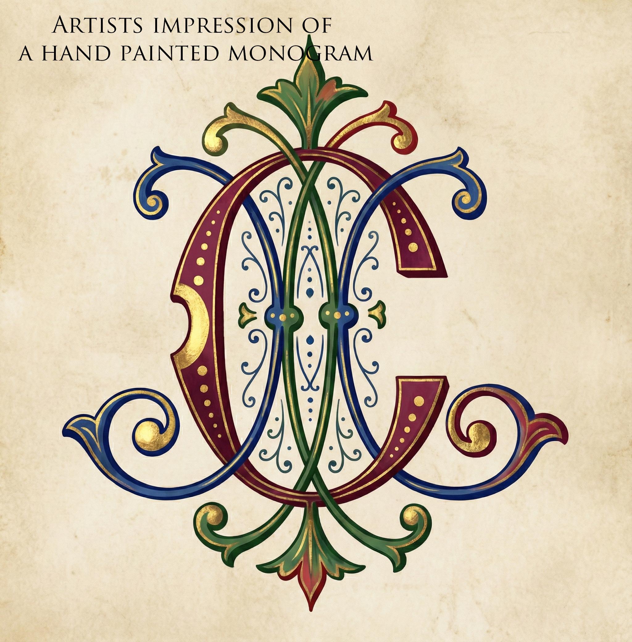 864 FRENCH MONOGRAMS Louis XIV Rare Printable Designs Book for