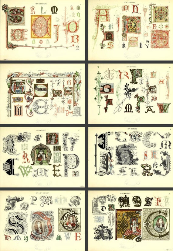 Handbook of 363 ILLUMINATED Initials ORNAMENTAL Letters Plus 155