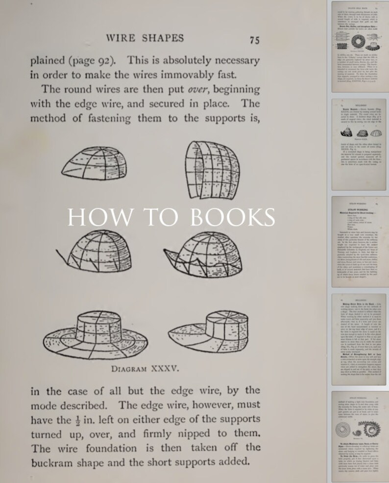 MILLINERY ~ THEORETICAL and PRACTICAL Illustrated Simple and Concise Instructions For Mastering The Art of Millinery 163pgs Instant Download