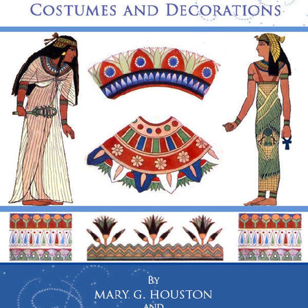 Rare illustrated Book on Ancient Egyptian Assyrian Persian Costumes and Decorations 95 pages Printable Royalty Free Designs for Scrapbooking
