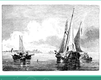 The Art Of MARINE PAINTING In WATERCOLOURS Rare Old Illustrated Book on Ships Waves Winds and Clouds Printable Instant Download