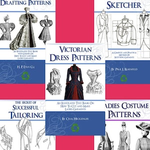 Best Selling Collection 5 x VICTORIAN DRESS Sewing PATTERN Books ~ Design Stunning Costumes for Dressmakers Printable Instant Download