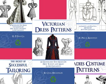 Best Selling Collection 5 x VICTORIAN DRESS Sewing PATTERN Books ~ Design Stunning Costumes for Dressmakers Printable Instant Download