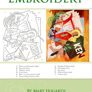 MODERN EMBROIDERY 1938 with Colored Studies Tutorial Book on Stitches Designs Sewing 116 pgs Printable or Read on Your iPad Instant Download