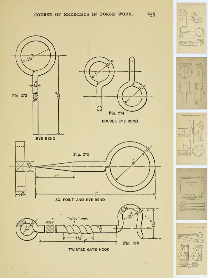 ELEMENTARY FORGE PRACTICE Illustrated Forge Work Blacksmith Tool ...