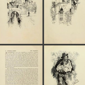 Puede incluir: Un dibujo a pluma y tinta en blanco y negro de un hombre con un sombrero y un abrigo largo. El hombre est&aacute; de pie con los brazos cruzados y mirando hacia un lado. El dibujo es detallado y muestra los rasgos faciales y la ropa del hombre.