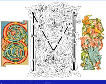 LESSONS In The ART Of ILLUMINATING with Practical Instructions ~ Royalty Free Designs for Scrapbooking + Collage Printable Instant Download