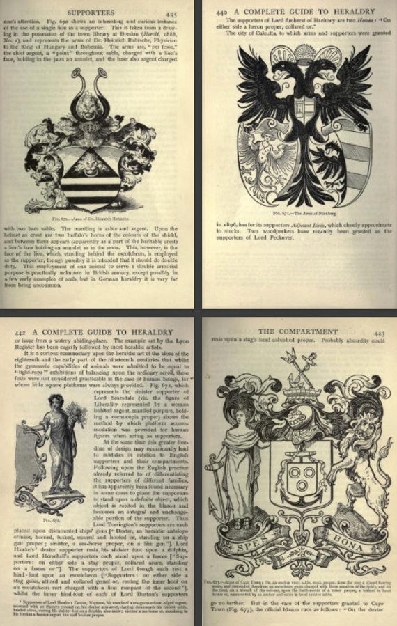 A COMPLETE GUIDE to HERALDRY 800 Designs Rare Illustrated