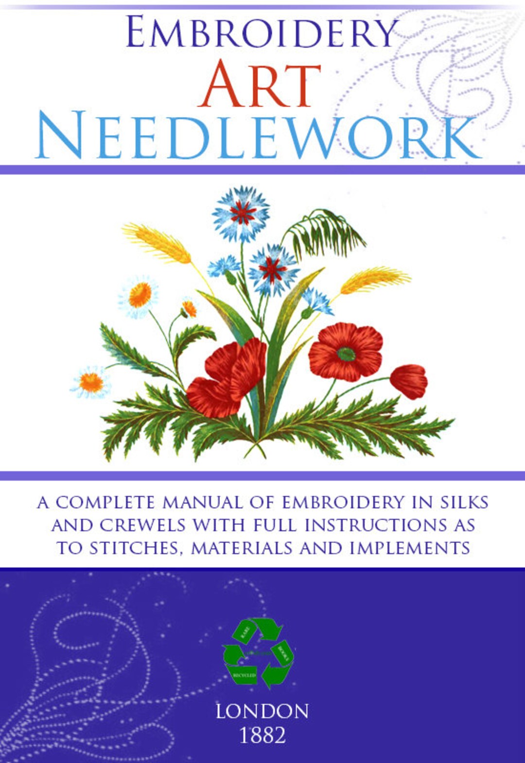 EMBROIDERY ART NEEDLEWORK Learn Tracing ~ Stitches ~ Colors and Designs ...